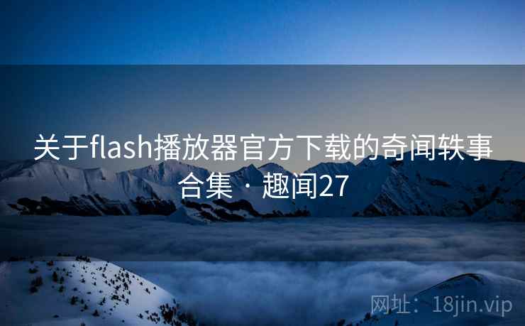 关于flash播放器官方下载的奇闻轶事合集 · 趣闻27